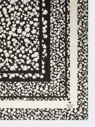 Mönstrad foulard i silketwill, svart