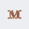 Monogrambrosch med kristaller, röd Monogrambrosch med kristaller, röd
