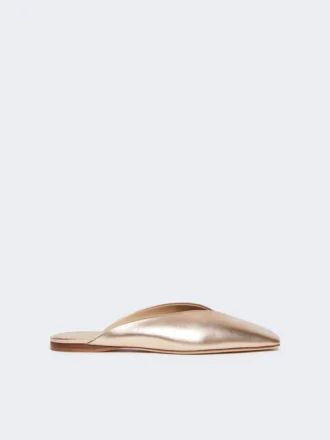 Mules i laminerat nappaläder, rosa