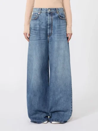 Oversized-jeans med låg midja, midnattsblå