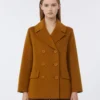 Peacoat i bredvävd ull, senapsgul Peacoat i bredvävd ull, senapsgul
