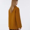 Peacoat i bredvävd ull, senapsgul Peacoat i bredvävd ull, senapsgul