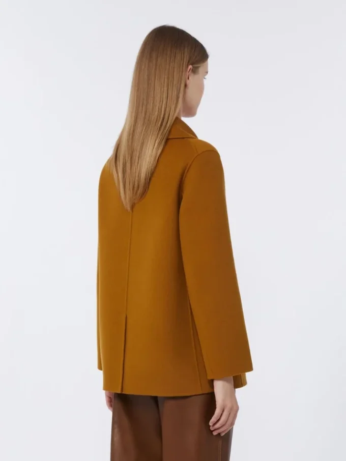 Peacoat i bredvävd ull, senapsgul Peacoat i bredvävd ull, senapsgul