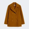 Peacoat i bredvävd ull, senapsgul Peacoat i bredvävd ull, senapsgul