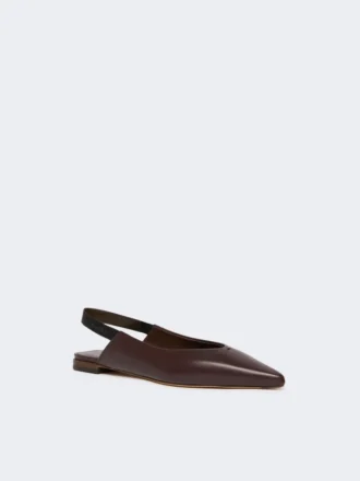 Platta slingbacks i nappaläder, bordeaux