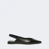 Platta slingbacks i nappaläder, svarta