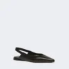 Platta slingbacks i nappaläder, svarta