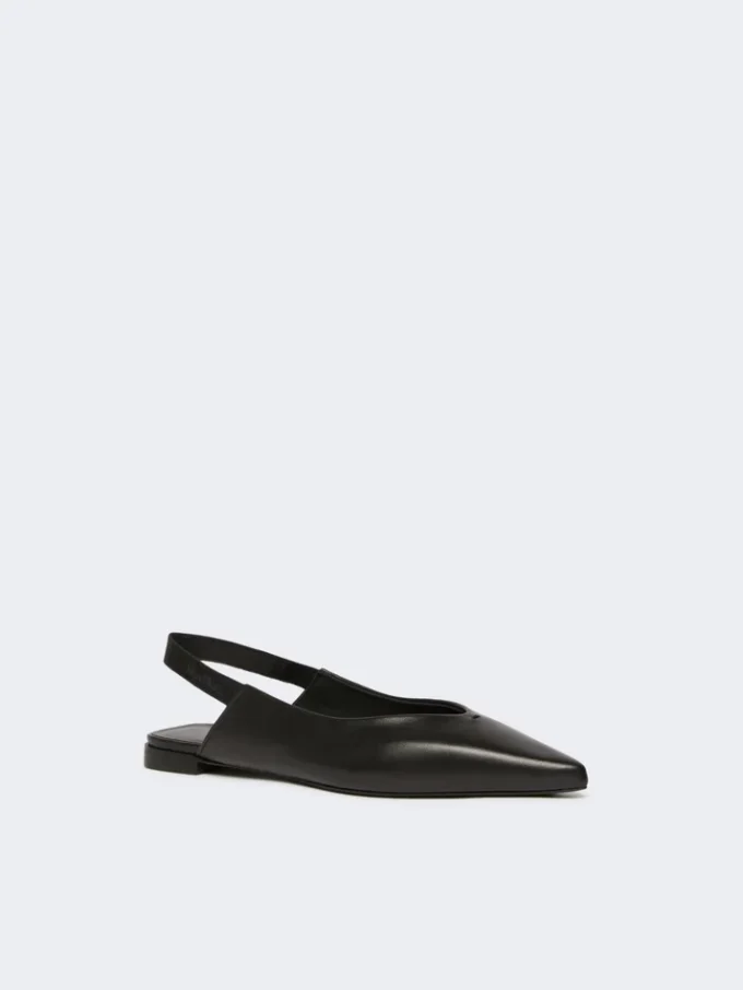 Platta slingbacks i nappaläder, svarta