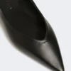 Platta slingbacks i nappaläder, svarta