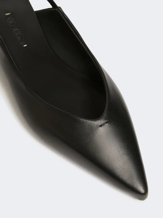 Platta slingbacks i nappaläder, svarta
