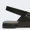 Platta slingbacks i nappaläder, svarta