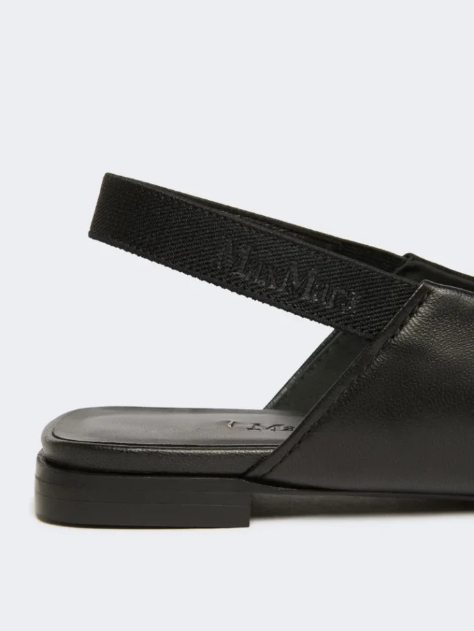 Platta slingbacks i nappaläder, svarta