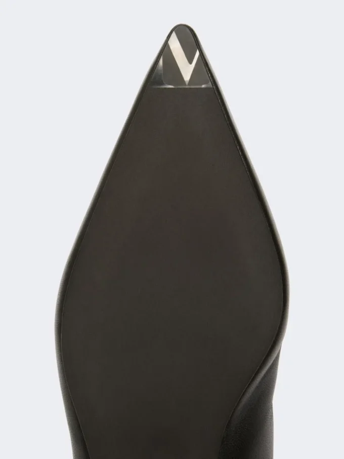 Platta slingbacks i nappaläder, svarta