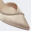 Pumps i satin med kristaller, färg: nude Pumps i satin med kristaller, färg: nude