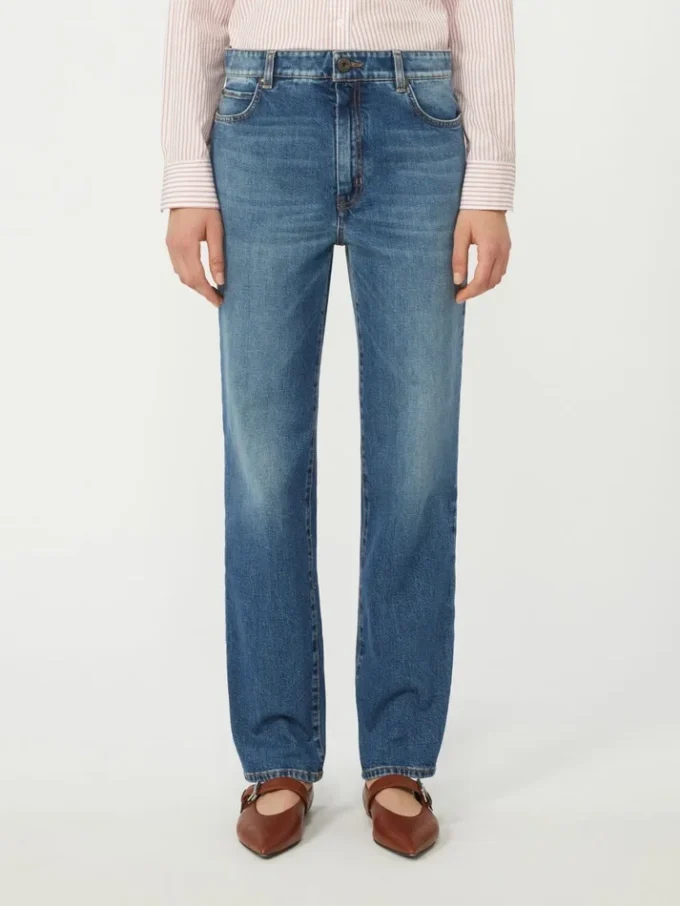Raka jeans i denim, marinblå Raka jeans i denim, marinblå