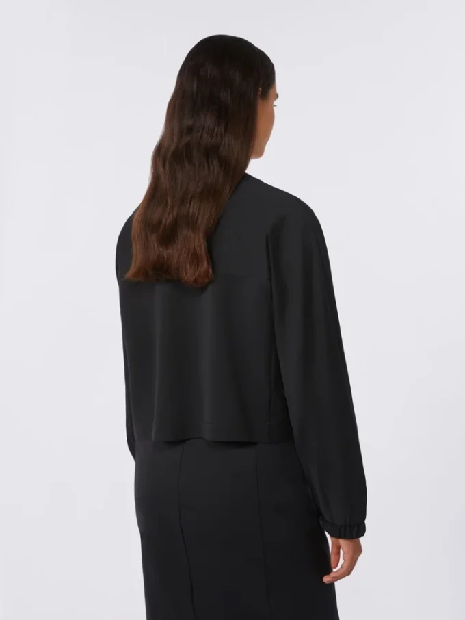 Rakt skuren jacka i viskosjersey, svart