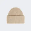 Ribbstickad kashmirmössa, beige Ribbstickad kashmirmössa, beige
