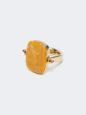 Ring i metall och harts, orange Ring i metall och harts, orange