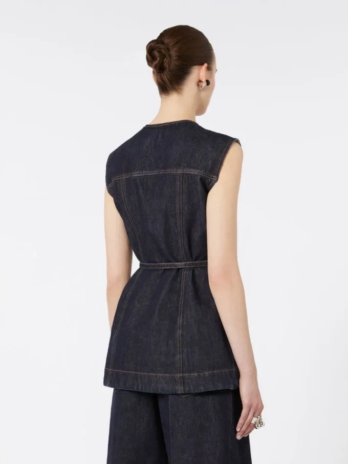 Ärmlös denimtop, midnattblå Ärmlös denimtop, midnattblå
