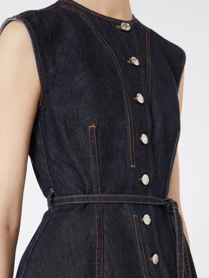 Ärmlös denimtop, midnattblå Ärmlös denimtop, midnattblå