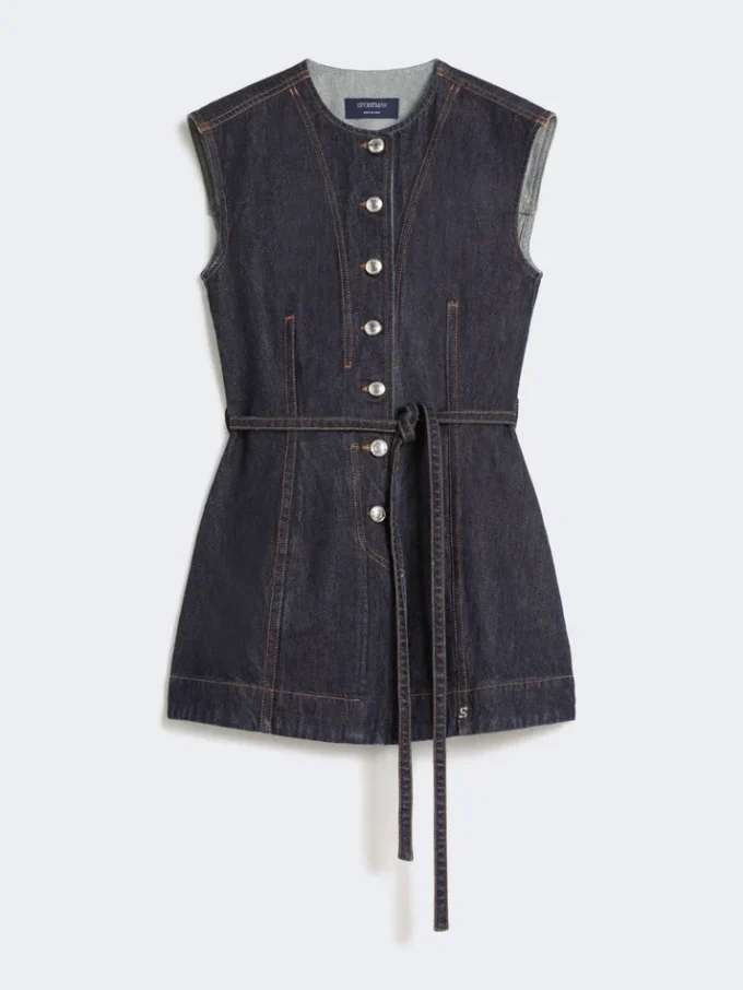 Ärmlös denimtop, midnattblå Ärmlös denimtop, midnattblå