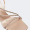 Sandaler i satin och kristall, färg: nude Sandaler i satin och kristall, färg: nude