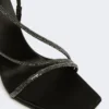 Sandaler i satin och kristall, svarta Sandaler i satin och kristall, svarta