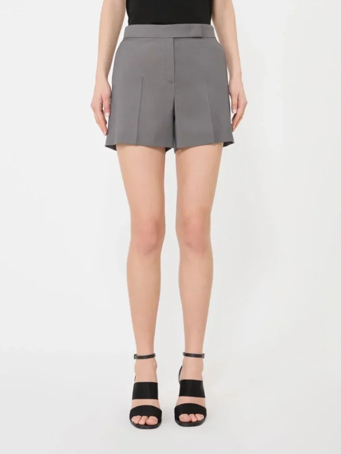 Shorts i gabardineull, mellangrå Shorts i gabardineull, mellangrå