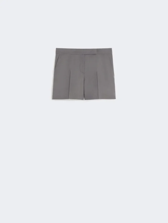 Shorts i gabardineull, mellangrå Shorts i gabardineull, mellangrå