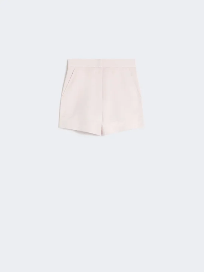 Shorts i kanvas av ull, mohair och siden, beige-rosa Shorts i kanvas av ull, mohair och siden, beige-rosa