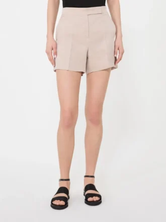 Shorts i linne, kamel