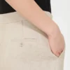 Shorts i linne med korgväv, sand Shorts i linne med korgväv, sand