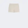 Shorts i linne med korgväv, sand Shorts i linne med korgväv, sand