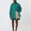 Shorts i stretchig bomullssatin, khaki Shorts i stretchig bomullssatin, khaki