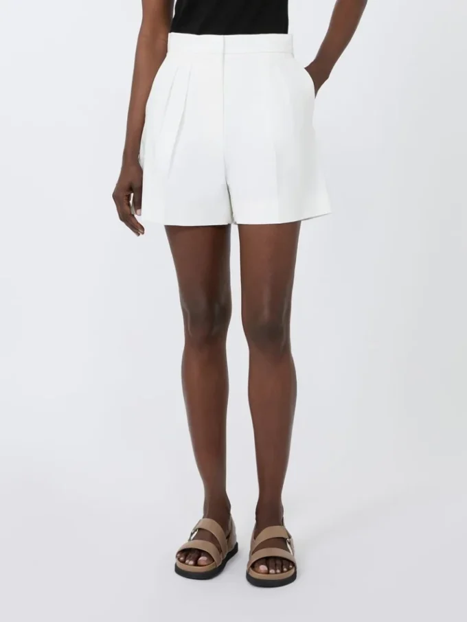 Shorts i stretchig bomullssatin, siden Shorts i stretchig bomullssatin, siden