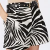 Shorts i tryckt bomull och linne, svarta Shorts i tryckt bomull och linne, svarta