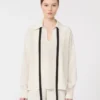 Silkesblus med fluga, beige Silkesblus med fluga, beige