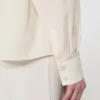 Silkesblus med fluga, beige Silkesblus med fluga, beige