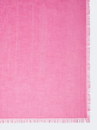Sjal i jacquard av bomull, modal och kashmir, chockrosa