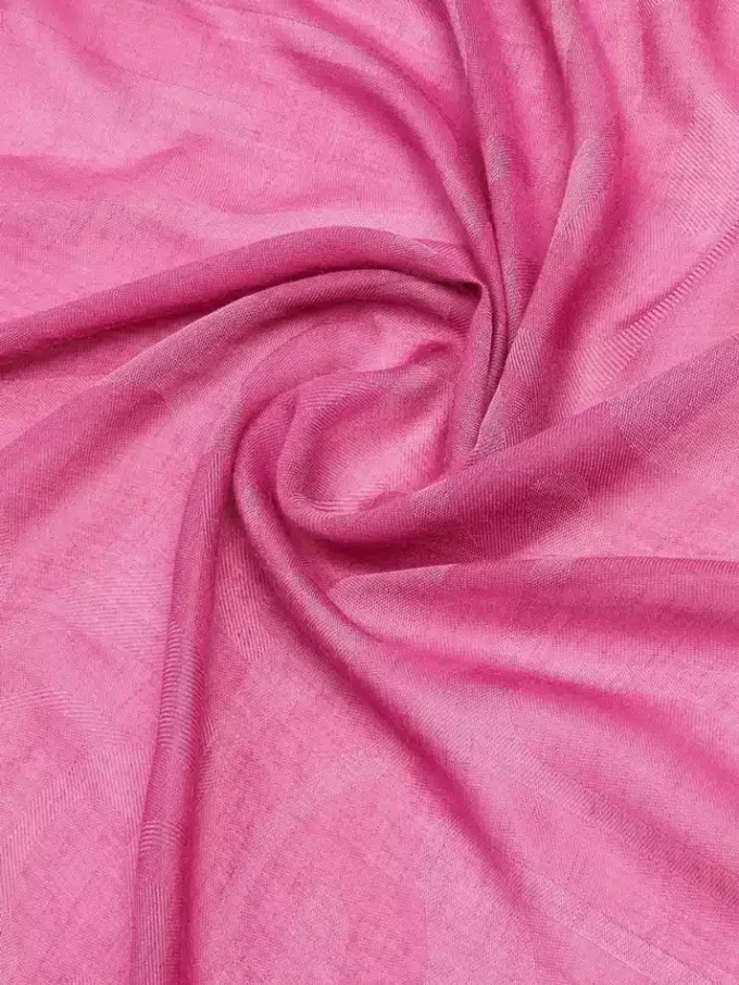 Sjal i jacquard av bomull, modal och kashmir, chockrosa