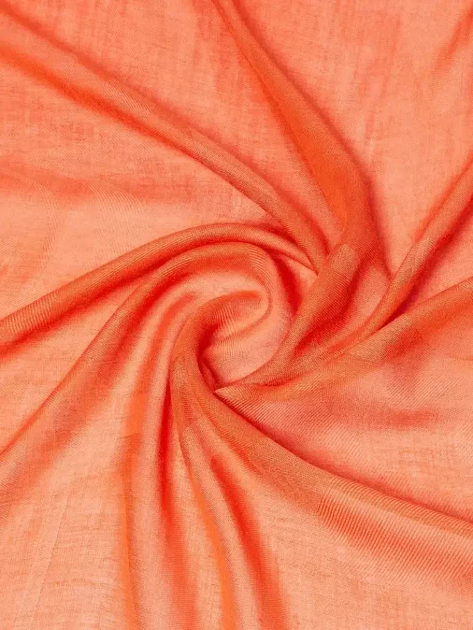 Sjal i jacquard av bomull, modal och kashmir, korall