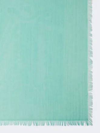 Sjal i jacquard av bomull, modal och kashmir, pastellgrön