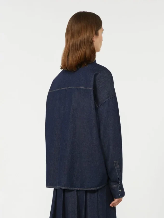 Skjorta i bomullsdenim, marinblå Skjorta i bomullsdenim, marinblå
