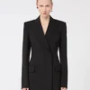Skräddarsydd blazer i naturlig stretchad Pure Wool, svart