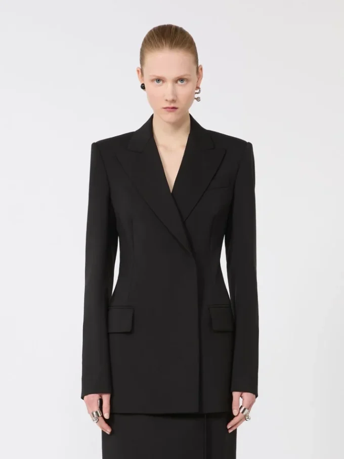 Skräddarsydd blazer i naturlig stretchad Pure Wool, svart