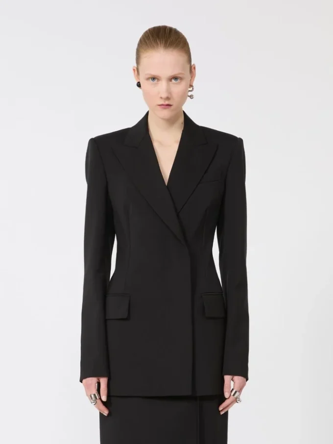 Skräddarsydd blazer i naturlig stretchad Pure Wool, svart