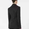 Slim-fit-blazer i stretchgabardin, svart