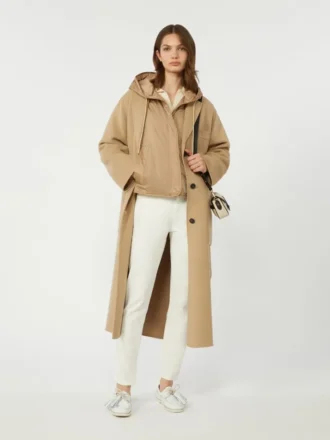 Slim-fit byxor i stretchbomull, vita