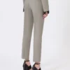 Slim-fit-byxor i ull, mohair och siden, mellangrå Slim-fit-byxor i ull, mohair och siden, mellangrå