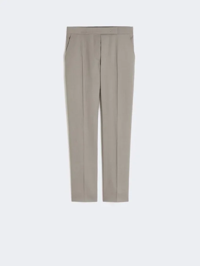 Slim-fit-byxor i ull, mohair och siden, mellangrå Slim-fit-byxor i ull, mohair och siden, mellangrå